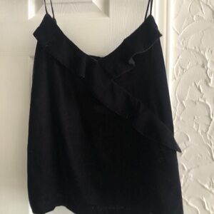 JCrew Black Velvet Go Out Top - Sz Small - NWT